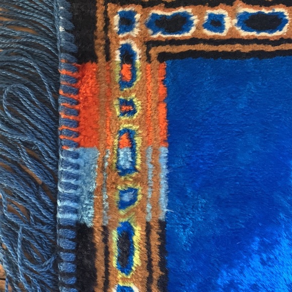 VINTAGE Velvet Rug Stag Lions and Gazelles Scenic Wall Tapestry - Picture 12 of 13